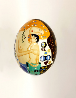 Яйцо интерьерное на подставке Климт "Мать и дитя" 20см