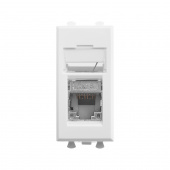 DKC Avanti Белое облако Компьютерная розетка RJ-45  категория 6 экранированная 1 модуль