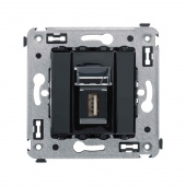 DKC Avanti Черный квадрат Розетка одинарная тип А-А USB 2.0