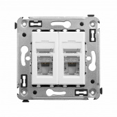 DKC Avanti Белое облако Компьютерная розетка RJ-45 двойная  категория 6 экранированная