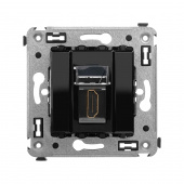 DKC Avanti Черный квадрат Розетка одинарная тип А-А HDMI