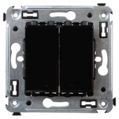 DKC Avanti Черный квадрат Выключатель двухклавишный