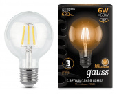 Лампа светодиодная Gauss LED Filament E27 6Вт 2700K 105802106
