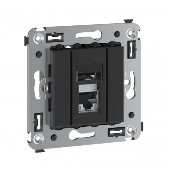 DKC Avanti Черный матовый Компьютерная розетка RJ-45  категория 6 экранированная