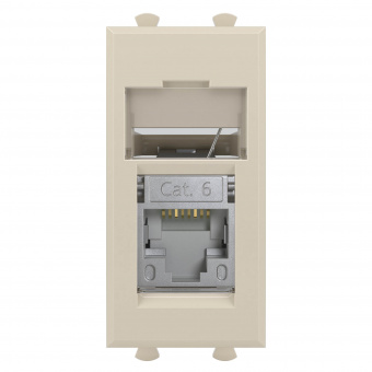 DKC Avanti Ванильная дымка Компьютерная розетка RJ-45  категория 6 экранированная 1 модуль