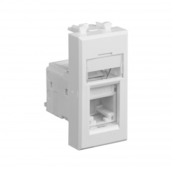DKC Avanti Белое облако Компьютерная розетка RJ-45  категория 6А 1 модуль