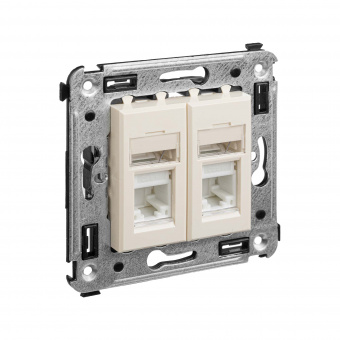 DKC Avanti Ванильная дымка Компьютерная розетка RJ-45 двойная  категория  6А