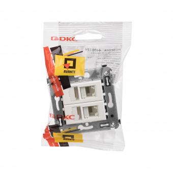 DKC Avanti Белое облако Компьютерная розетка RJ-45 двойная  категория  6А