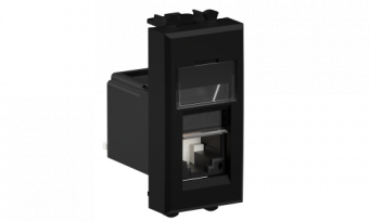 DKC Avanti Черный матовый Компьютерная розетка RJ-45  категория 6А 1 модуль