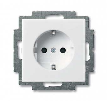 ABB Basic 55 Белый Розетка с/з 16А 250В, 2011-0-6155 2CKA002011A6155