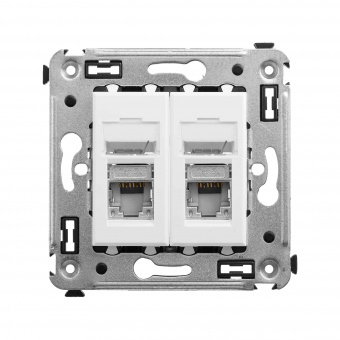DKC Avanti Белое облако Розетка RJ-45 5e двойная экранированная