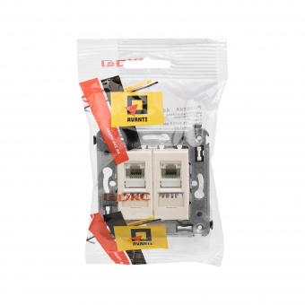 DKC Avanti Ванильная дымка Компьютерная розетка RJ-45 двойная  категория 6