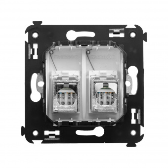 DKC Avanti Белое облако Компьютерная розетка RJ-45 двойная  категория 6 экранированная