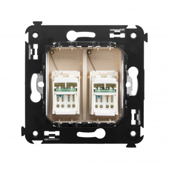 DKC Avanti Ванильная дымка Компьютерная розетка RJ-45 двойная  категория  6А