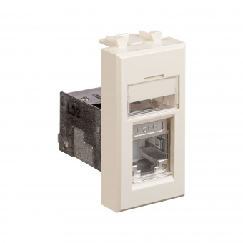 DKC Avanti Ванильная дымка Компьютерная розетка RJ-45  категория 6 экранированная 1 модуль