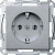 Merten SM Алюминий Розетка с/з безвинт. зажим MTN2301-0460