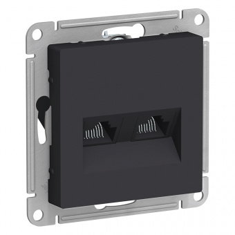 AtlasDesign Карбон Розетка двойная компьютерная RJ45+RJ45, кат.5E ATN001085