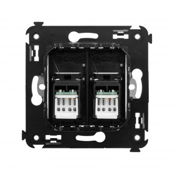 DKC Avanti Черный квадрат Компьютерная розетка RJ-45 двойная  категория 6