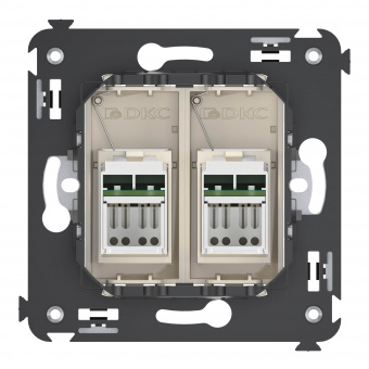 DKC Avanti Ванильная дымка Компьютерная розетка RJ-45 двойная  категория 6