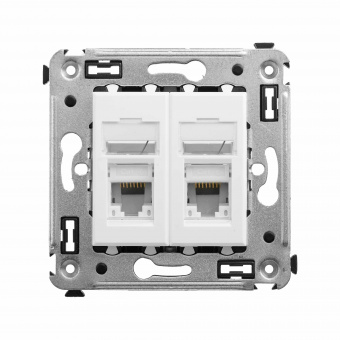 DKC Avanti Белое облако Компьютерная розетка RJ-45 двойная  категория 6