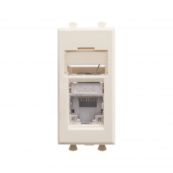 DKC Avanti Ванильная дымка Компьютерная розетка RJ-45  категория 6 экранированная 1 модуль
