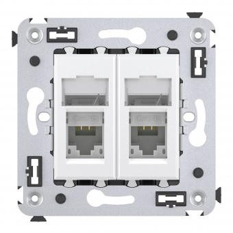 DKC Avanti Белое облако Компьютерная розетка RJ-45 двойная  категория 6
