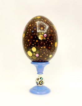 Яйцо интерьерное на подставке Климт "Мать и дитя" 20см