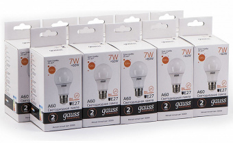 Лампа светодиодная Gauss Led Elementary A60 E27 7Вт 3000K 23217A