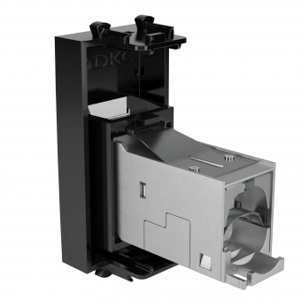 DKC Avanti Черный квадрат Компьютерная розетка RJ-45  категория 5е экранированная 1 модуль