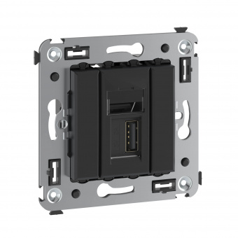 DKC Avanti Черный матовый Розетка одинарная тип А-А USB 2.0
