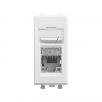 DKC Avanti Белое облако Компьютерная розетка RJ-45  категория 6 экранированная 1 модуль