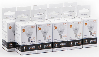 Лампа светодиодная Gauss LED Elementary Globe E14 8Вт 3000K 53118