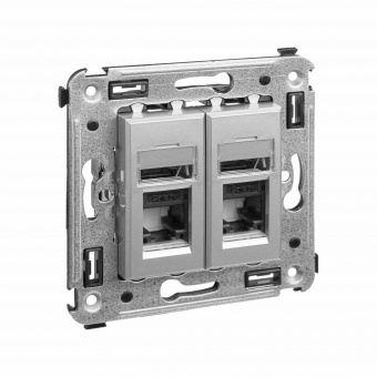 DKC Avanti Закаленная сталь Компьютерная розетка RJ-45 двойная  категория  6А