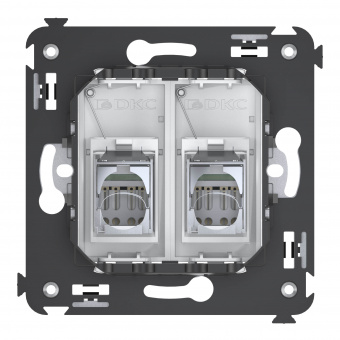 DKC Avanti Белое облако Розетка RJ-45 5e двойная экранированная