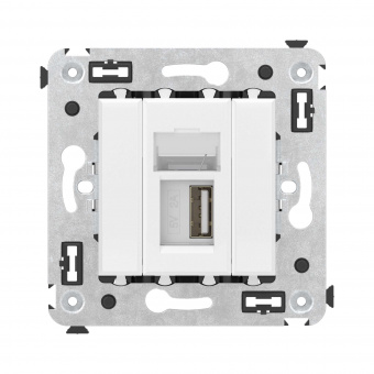 DKC Avanti Белое облако Розетка одинарная тип А-А USB 2.0