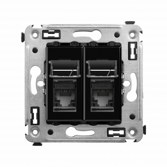 DKC Avanti Черный квадрат Компьютерная розетка RJ-45 двойная  категория 5e