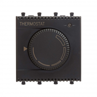 DKC Avanti Черный матовый Термостат для теплых полов 2 модуля