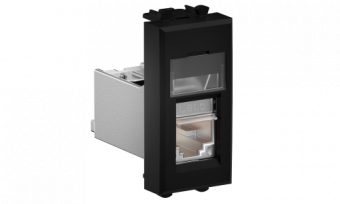 DKC Avanti Черный матовый Компьютерная розетка RJ-45  категория 6 экранированная 1 модуль