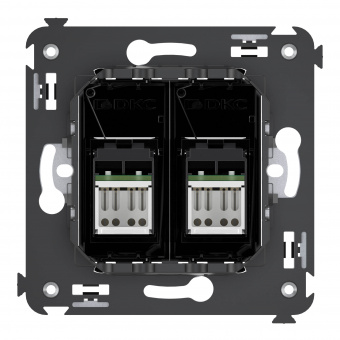 DKC Avanti Черный квадрат Компьютерная розетка RJ-45 двойная  категория 5e