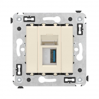 DKC Avanti Ванильная дымка Розетка одинарная тип А-А USB 3.0