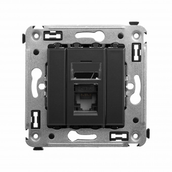 DKC Avanti Черный матовый Компьютерная розетка RJ-45 один  категория 6А