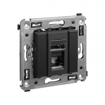DKC Avanti Черный матовый Компьютерная розетка RJ-45 один  категория 6А