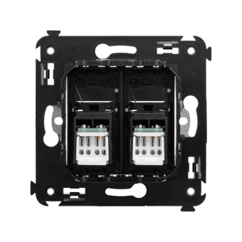 DKC Avanti Черный матовый Компьютерная розетка RJ-45 двойная  категория 5e