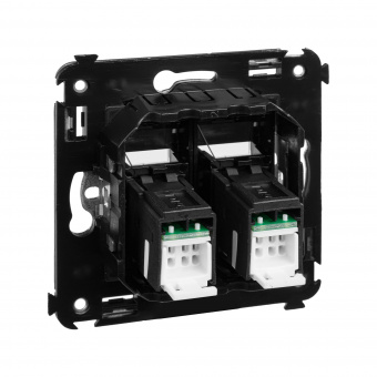 DKC Avanti Черный квадрат Компьютерная розетка RJ-45 двойная  категория 5e