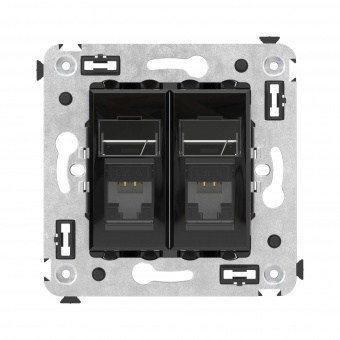 DKC Avanti Черный квадрат Компьютерная розетка RJ-45 двойная  категория  6А