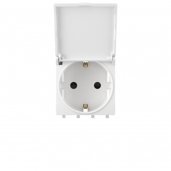 DKC Avanti Белый Розетка 2P+E со шторками IP41