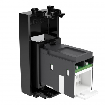 DKC Avanti Черный квадрат Розетка Компьютерная RJ-45  категория  5е 1 модуль