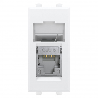 DKC Avanti Белое облако Компьютерная розетка RJ-45  категория 6 экранированная 1 модуль