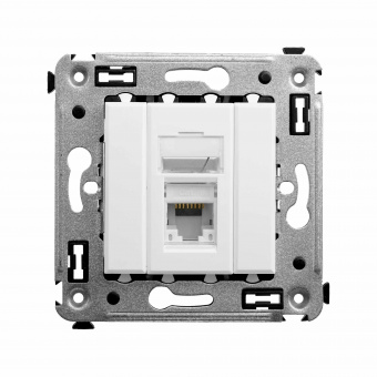 DKC Avanti Белое облако Компьютерная розетка RJ-45 в стену, кат.6 одинарная