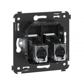 DKC Avanti Черный матовый Компьютерная розетка RJ-45 двойная  категория 6 экранированная